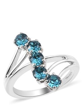 SWAROVSKI Blue Zircon Crystal Five Stone Ring